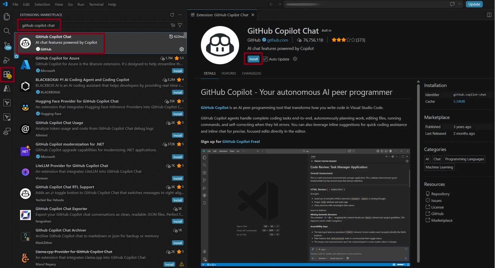 600px GH Copilot extension