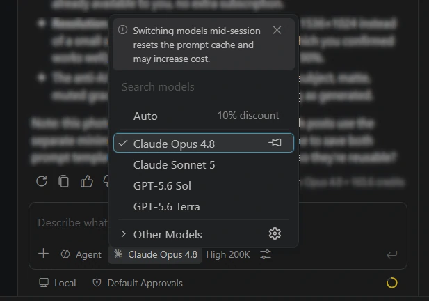 600px GH Copilot model list